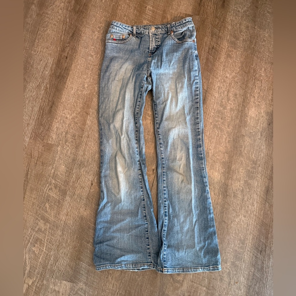 Paris Blues Blue Flare Jeans with Natural Fading